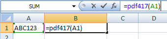 PDF417 Excel macro PDF417 Excel macro